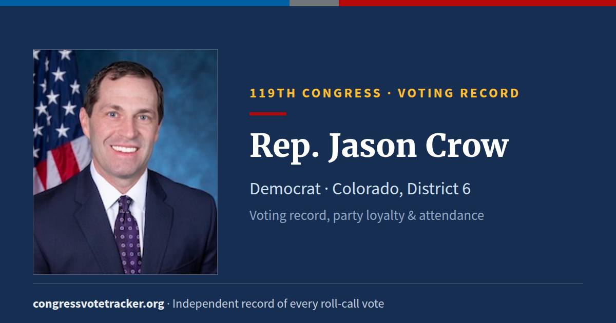 Rep. Jason Crow Voting Record | Congress Vote Tracker