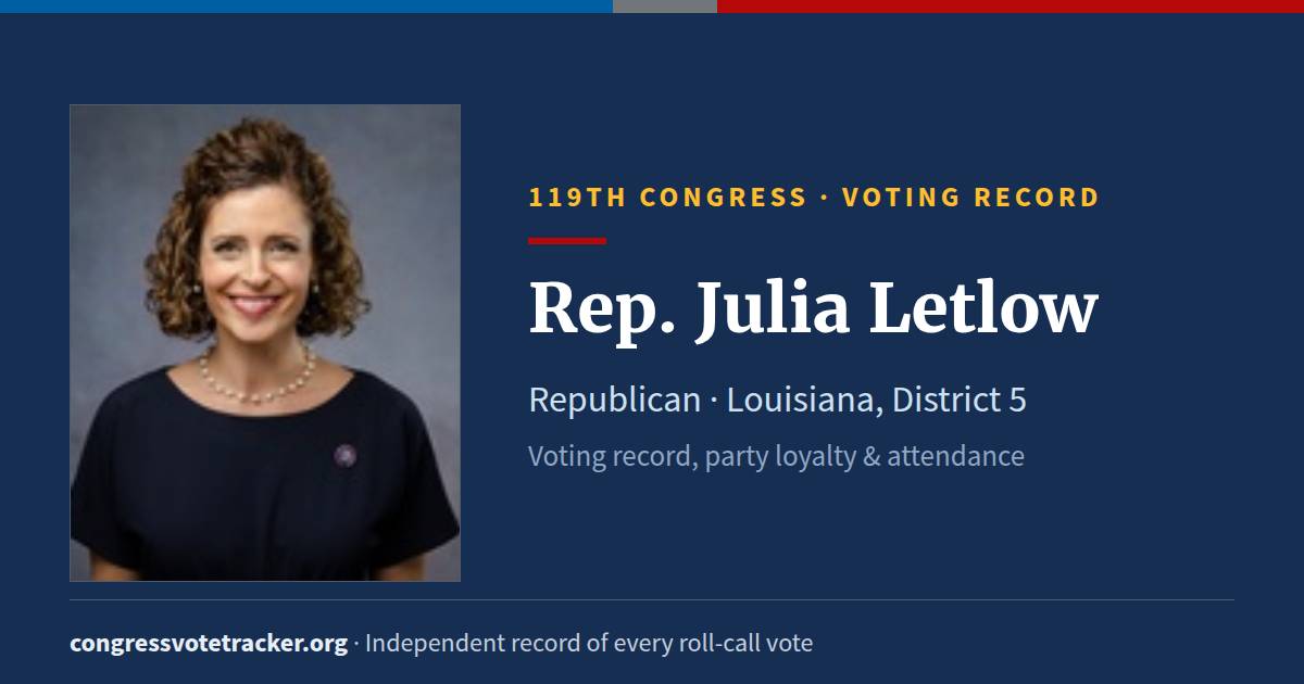Rep. Julia Letlow Voting Record | Congress Vote Tracker
